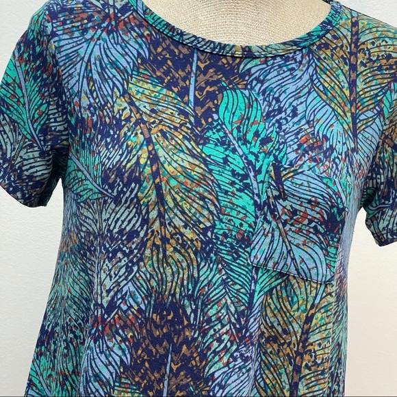 Lularoe feather print hi‎ low carly dress xxs - Picture 3 of 6